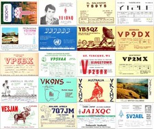 50 DX Mix QSL Vintage Ham Radio Cards Lot N02 picture