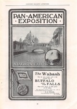 original1901 print ad PAN-AMERICAN EXPOSITION Wabash RR Buffalo NY Niagara Falls picture