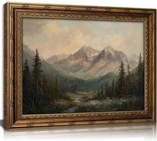 KKP Vintage Mountain Framed Wall Art, Antique Landscape Canvas Prints picture