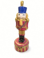 NWOB RARE ROCHARD Limoges Holiday Nutcracker Trinket Christmas Box Peint Main picture