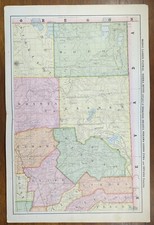 Vintage 1892 MODOC LASSEN PLUMAS SIERRA CTY CALIFORNIA Map Old Antique Original picture