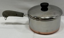 VTG Revere Ware 1801 - 2 Qt Copper Bottom Stainless Saucepan w/Lid Rome, NY USA picture