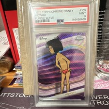 Topps 2025 Chrome Disney Mowgli #105 Purple Wave Parallel Trading Card picture
