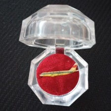 vtg CAAC Civil Aviation Administration China Airplane Lapel Tie Pin Original Box picture