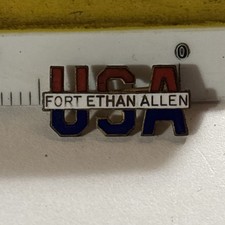 Vintage USA Fort Ethan Allen  Field Lapel Pin 3/4” picture