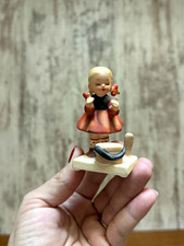 Vintage-Nikko Hand Painted Ceramic Girl Figurine, Orange Dress, 1950s picture