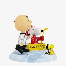 Charlie Brown Snoopy Woodstock Detroit Red Wings Peanuts Penalty Box Bobblehead picture