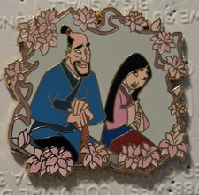Disney Auctions Pin -  LE 500 Cherry Blossom Mulan & Father Pin picture