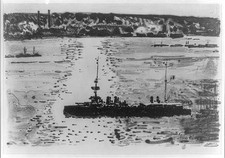 Photo:French Cruiser Warship 1918 Harbor Scene picture