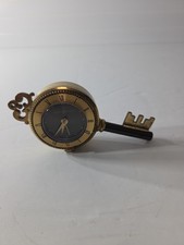 Vintage Swiza Sheffield Alarm Clock Shaped Like Key Works picture