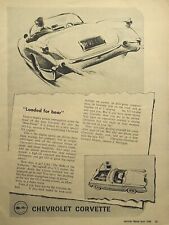 '55 Chevrolet Corvette Covertible Loaded For Bear Coupe Vintage Print Ad 1955 picture