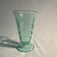 Vintage Green Depression Soda Fountain Malt Glass picture