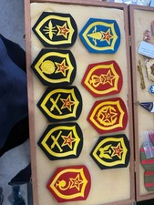 Vintage USSR Soviet Army Military Branch Sleeve Insignia Patches Lot of 9 picture