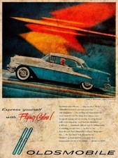 1955 OLDSMOBILE 88 AUTOMOBILE CAR AD HEAVY DUTY USA MADE METAL ADVERTISING SIGN picture