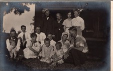 Postcard Real Photo RPPC Family Photo with Young Children picture