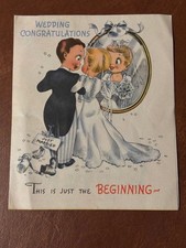 Vintage Wedding Card 1940's The Wishing Well picture