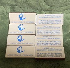 8 Vintage Restaurant Gastronomique Le Moulin De Lourmarin France Matchboxes Blue picture