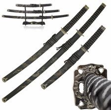 Dragon Design 3PC Japanese Samurai Katana Sword Set-Katana, Wakizashi, & Tanto picture