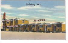 LINEN Postcard       MOTEL JO-ANNA     -  VICKSBURG, MISSISSIPPI picture
