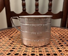 Vintage U.S. Standard Aluminum 16oz Two Cup Measure Cup with Handle picture