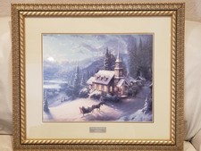 Thomas Kinkade Sunday Evening Sleigh Ride Library Edition Framed Print picture