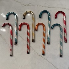 Vintage Kentlee Mercury Glass Candy Cane Ornaments (8) 1940s USA Antique Xmas picture