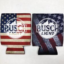 2 Busch Light Beer Can Cooler Coozie Koozie USA Flag Gift QTY 2 picture
