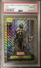 Loki - 2024 Topps Chrome Marvel #65 Gold Wave /50 PSA 10 picture