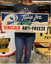 Antique Vintage Style Metal Sign Sinclair Anti Freeze Made in USA picture
