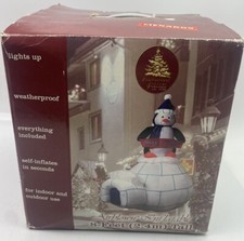 ⭐ NEW 8' Penguin on Igloo Gemmy Enchanted Forest Christmas Airblown Inflatable ⭐ picture