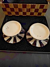 MacKenzie-Childs Courtly Teacup Salt & Pepper Set - NIB picture