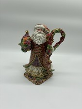 Fitz and Floyd Renaissance Santa Teapot Lid 11 inch 6 Cup Christmas picture