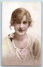 c1910's Pretty Woman Portrait Studio RPPC Photo Posted Antique Postcard picture