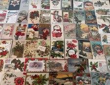 Big Lot of~65~Antique Christmas~Vintage~Postcards~~3 Santa's~in sleeves~s673 picture