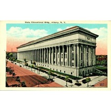Postcard Albany New York NY State Education Building White Border Era picture