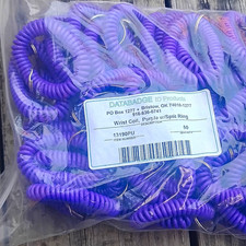 50PCS Purple Plastic PVC Wrist Coil Lot w/ Detachable Split Ring Keyrings picture