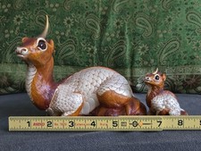 Vintage Mother Ki-Rin and Baby Ki-Rin Fantasy Sculptures designed by Melody Peña picture