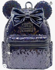 Loungefly Disney Celestial Dreams Holographic Black Sequins Mini Backpack INHAND picture