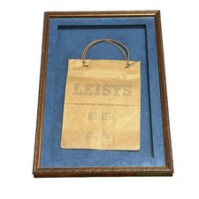 Vintage 1930s Leisy's Beer Paper Bag Framed Advertising Art USA Wall Decor picture