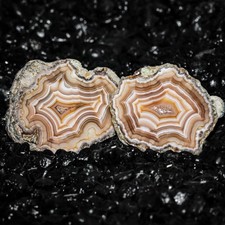 Smoker Leguna Agate Half’s | Mirror Polished | Flawless Pair | Crazy Parallax picture