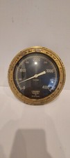 Vintage Large Crosby Industrial Steam Pressure Gauge Brass 4000 Psi picture