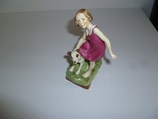 Royal Worcester Playmates#3270 England Girl With Dog Figurine F. G. Doughty picture