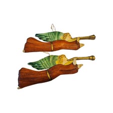 Handcrafted Silvestri Artistry Paper Mache Trumpet Angels - Made in Thailand picture