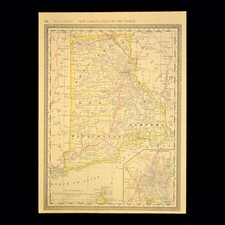 Antique RHODE ISLAND Railroad Map NYP&B RR Old Colony RR NY&NE Railroad picture