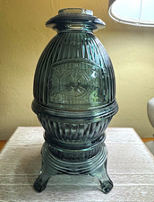 Rare color Viking Glass Dark Charcoal Gray Pot Belly Fairy Lamp picture