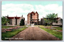 Topeka Kansas State Hospital Insane Asylum Grounds & Buildings Postcard picture
