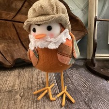 🌻Target Wondershop Autumn Spritz Bird Plaid Fall Scarf Birdie Metal Legs picture