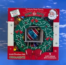 Christopher Radko Shiny Brite JEWELED SHAPED ORNAMENTS Set of 9 Christmas, UFO picture