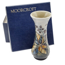 Moorcroft Bramble Vase Sally Tuffin 1992 Vintage English Art Pottery Stamped Box picture