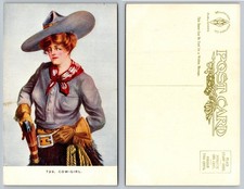 Vintage Williamson-Haffner Cowgirl Postcard Western Rodeo Art 1907-1917 picture